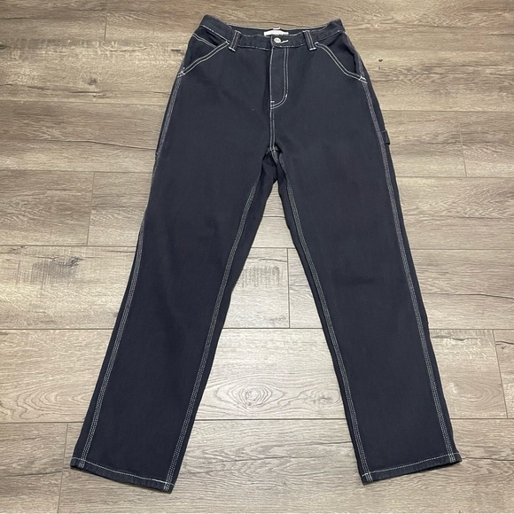 Pacsun Jeans Womens Carpenter Cargo Pockets Cotton Denim Pants 90s Gray Sz 27. - Picture 1 of 9